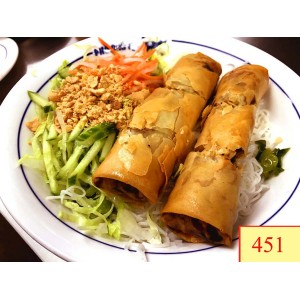 451. BÚN CHẢ GIÒ - VERMICELLI WITH SPRING ROLLS
