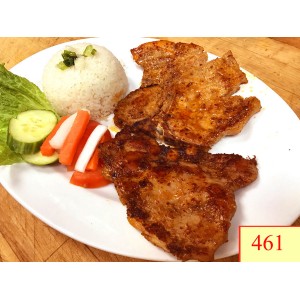 461. CƠM TẤM SƯỜN NƯỚNG - GRILLED PORK CHOPS WITH STEAMED RICE