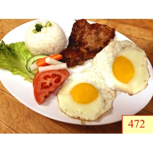 472. CƠM TẤM GÀ NƯỚNG, TRỨNG ỐP LA - GRILLED CHICKEN LEMONGRASS, FRIED EGGS WITH STEAMED RICE