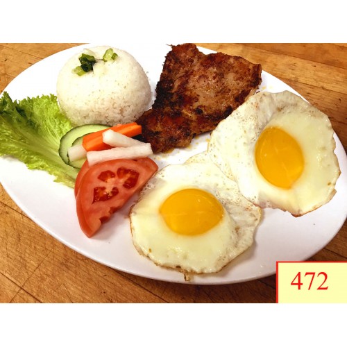 472. CƠM TẤM GÀ NƯỚNG, TRỨNG ỐP LA - GRILLED CHICKEN LEMONGRASS, FRIED EGGS WITH STEAMED RICE