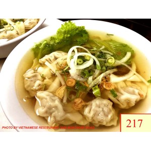 217. SÚP HOÀNH THÁNH - WONTON ( SHRIMP & PORK) IN CHICKEN SOUP