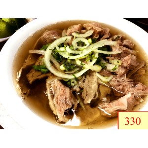 330. PHỞ NẠM GẦU - WELL-DON FLANK & BRISKET RICE NOODLE SOUP